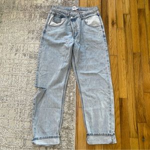 Princess Polly cross over high Waist jeans sz 8 (rs3653)